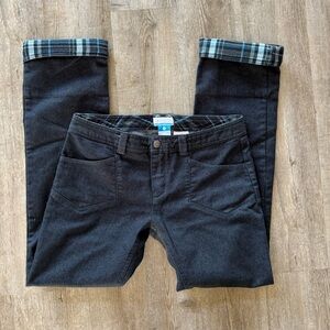 Columbia Dark Wash Jeans with plaid flannel cuff